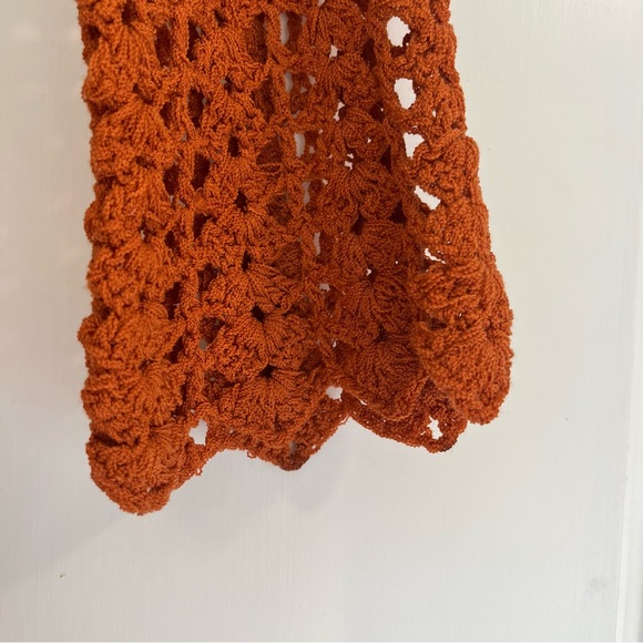 TEMPO PARIS CROCHET SWEATER | BURNT ORANGE | RUST | MEDIUM | GREAT CONDITION - Picture 7 of 10